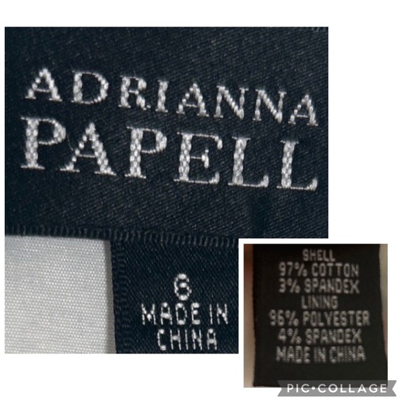 Adrianna Papell Dress Blue Floral Cotton Blend Belted Sheath Wedding Preppy Sz 6 - Picture 8 of 8